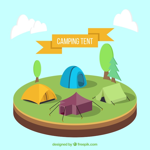 Verscheidenheid van gekleurde camping tent