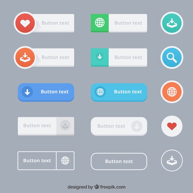 Vector verscheidenheid van tekst knoppen