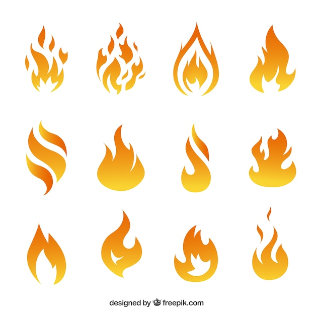 Vector verscheidenheid van vuur vlammen