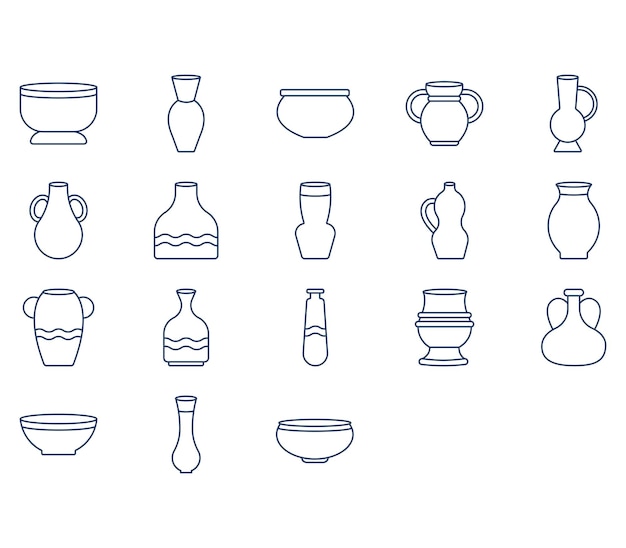 verscheidenheid van water Pot illustratie set