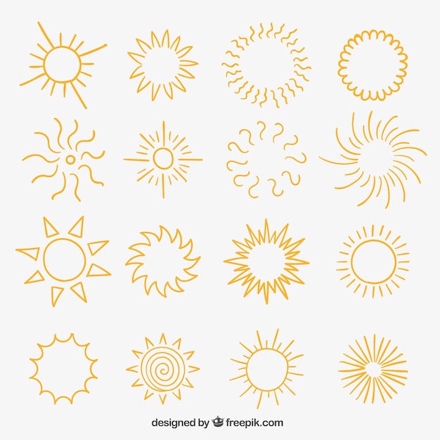 Vector verscheidenheid van zonnen