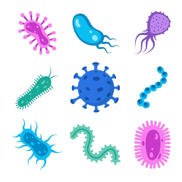 Verschillende bacteriën ziekteverwekkende micro-organismen Bacteriën en kiemen micro-organismen