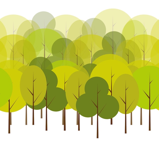 Vector verschillende bomen natuurlijke naadloze patroon achtergrond vectorillustratie