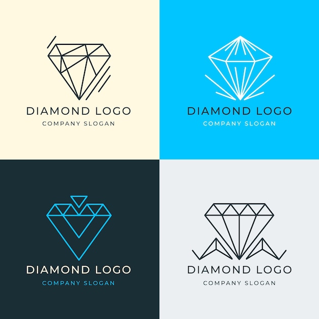 Verschillende diamanten logo set