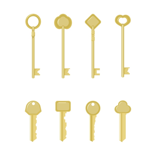 Vector verschillende elegante sleutelvormen
