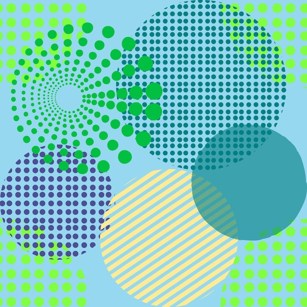 Verschillende gevormde cirkels groene pantone naadloze patroon glanzende bol moderne mooie achtergrondbehang
