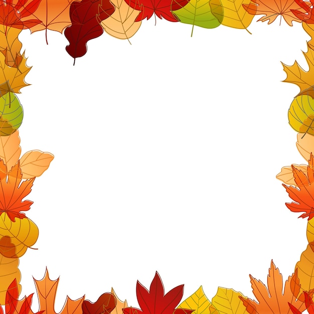 Verschillende kleuren herfstbladeren vector frame