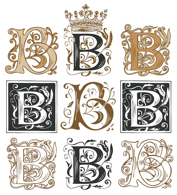 verschillende lettervarianten B