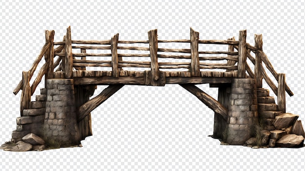 Vector verschillende soorten oude houten brug transparante achtergrond