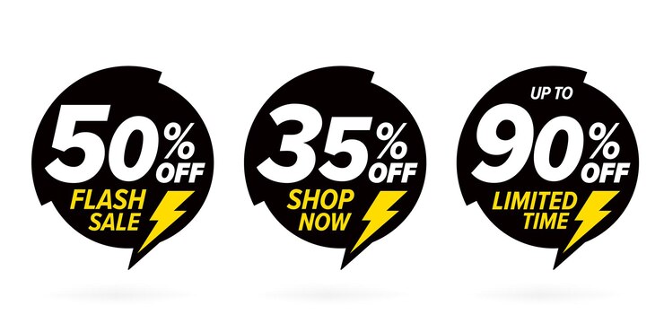 Verschillende speciale aanbiedingen stickers set