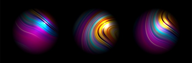 Verschillende veelkleurige verlopen bol met abstracte levendige cirkel kleurrijke planeet