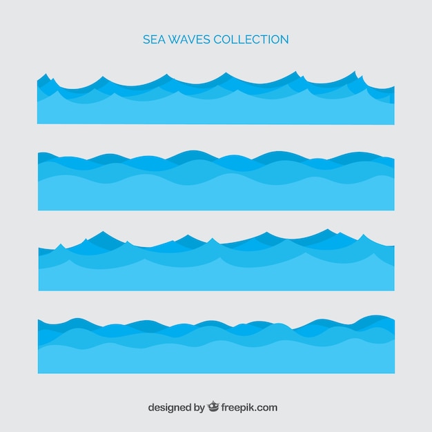 Vector verschillende zee golven