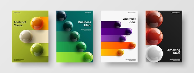 Verse 3D bollen poster concept samenstelling