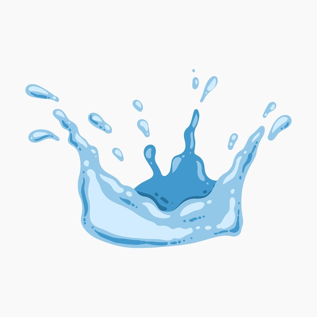 Verse Blauwe Water Splash Element Illustratie
