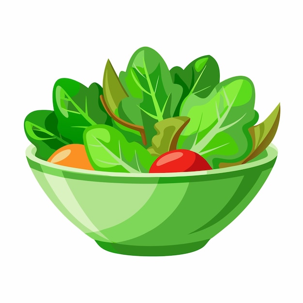 Verse Crisp Vector Salad Illustratie geïsoleerd op witte achtergrond