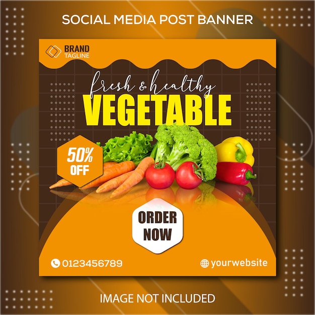 Verse groente menu promotie social media instagram post bannersjabloon