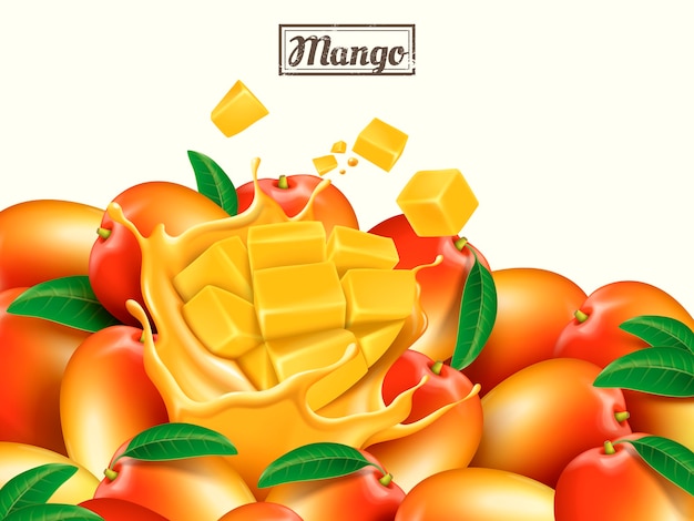 Verse mango ontwerpelementen illustratie