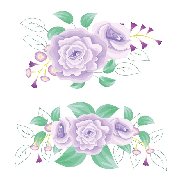 Verse paarse bloem met bladeren