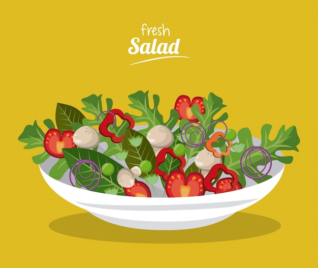 Verse salade eten natuurlijke organische afbeelding