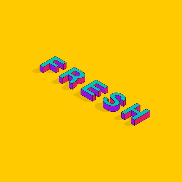 Vector verse tekst 3d isometrische lettertype ontwerp popart typografie belettering vectorillustratie