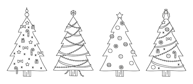 Versierde kerstbomen vector illustratie