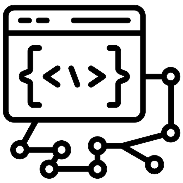 버전 제어 터 아이콘 일러스트레이션 No Code 아이콘 세트