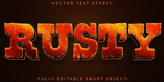 Versleten roestige bronzen vector Volledig bewerkbaar Smart Object Text Effect