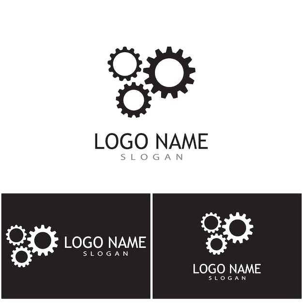 Versnelling Logo Template vector pictogram illustratie ontwerp