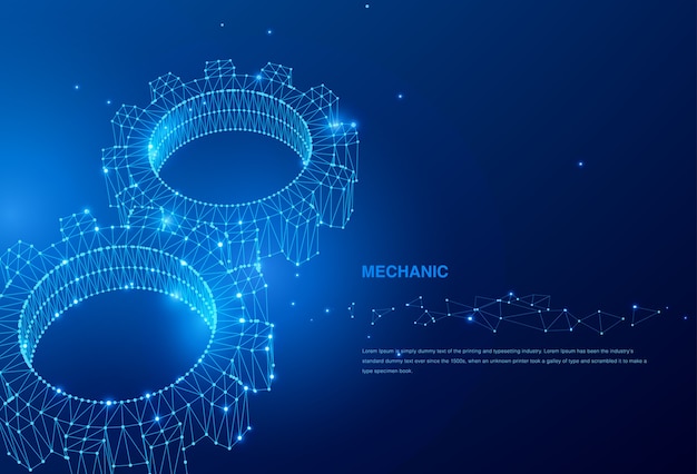 Versnelling veelhoekige mechanisme abstracte achtergrond