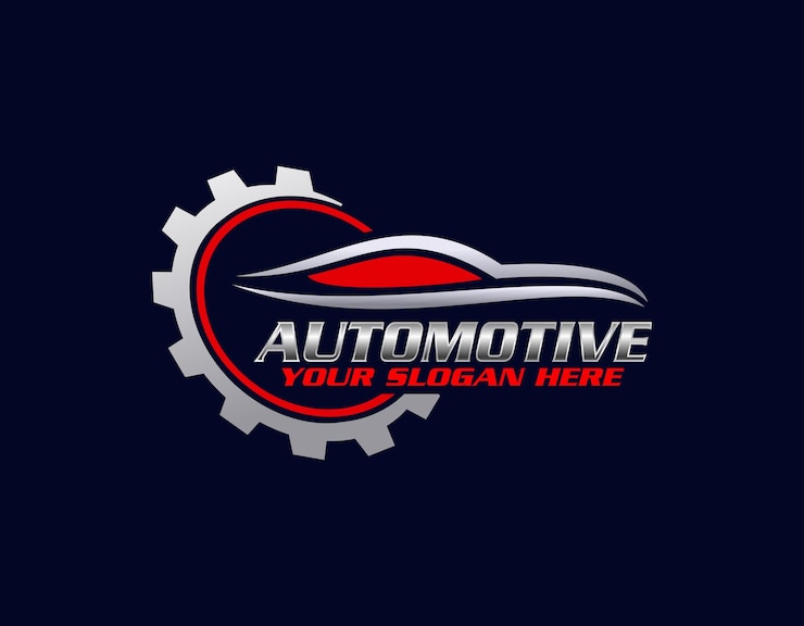 Vector versnellingslogo auto- of mechanisch logo-ontwerp