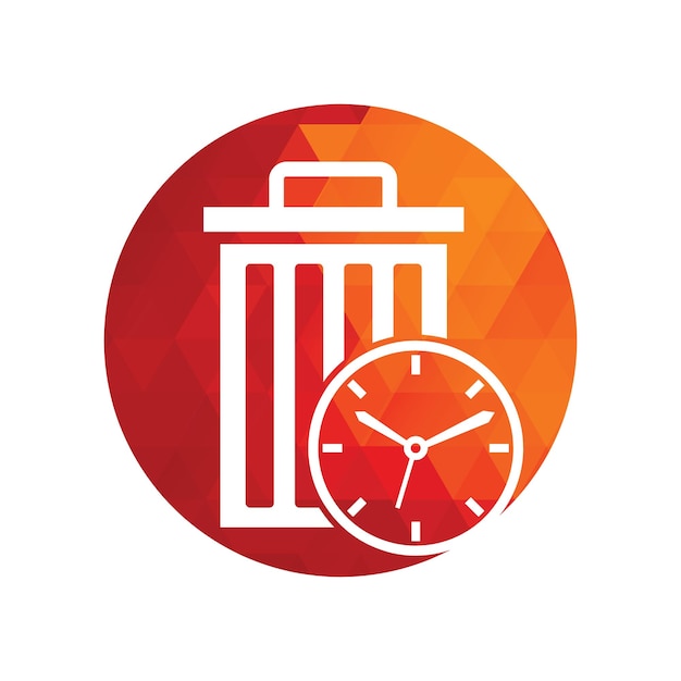 Verspilling van tijd vector logo sjabloon Vuilnis tijd Logo sjabloonontwerp