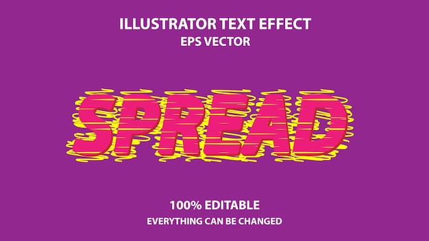 Vector verspreid bewerkbaar tekst effect