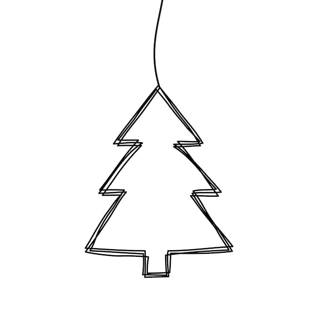 Vector verstrengelde grungy scribble kerst pine tree decoratie