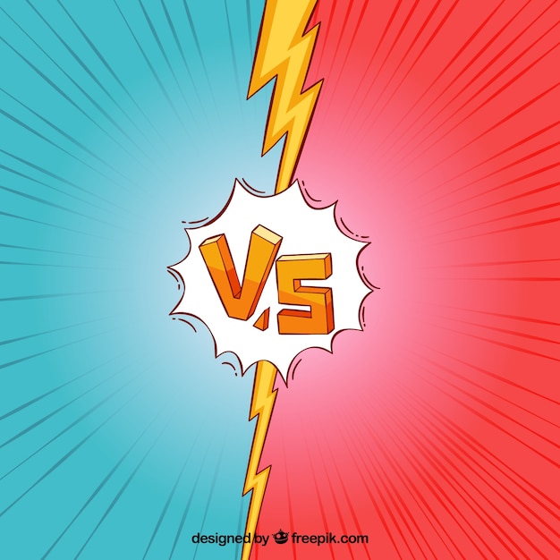 Vector versus background with comic design