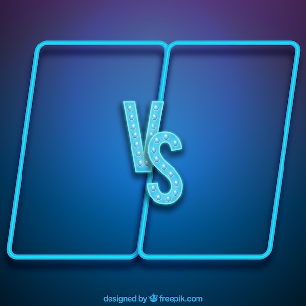 Versus background with neon style