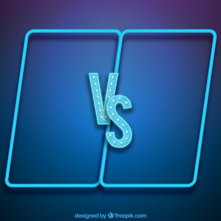 Vector versus background with neon style