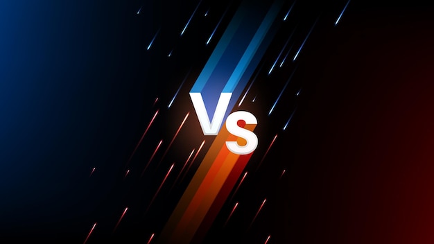 Versus Banner geïsoleerd op rode en blauwe achtergrond Makelijk te bewerken Vector illustratie