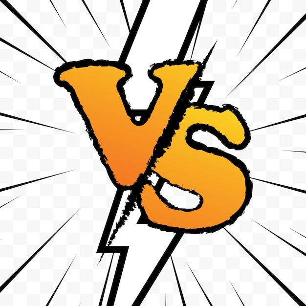 Vector versus banner isolated on transparent background vs battle duel match logo versus battle