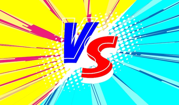 Vettore versus banner su pop art dotted background