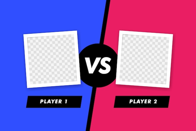 Vector versus battle concept vs two transparent photo frame colorful before and after frames vector illustration vector template design template