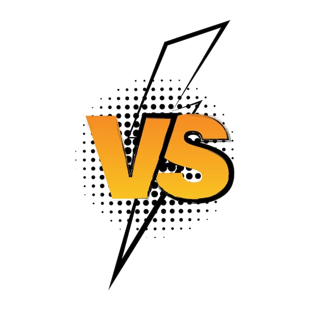 Vector versus battle illustration logo design template versus vector icon vs letters for sports