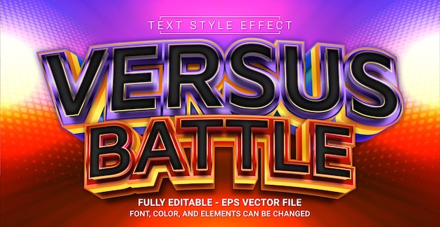 Versus battle text style effect editable graphic text template