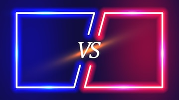 Premium Vector  Versus battle vs background with blue and red frame neon  light