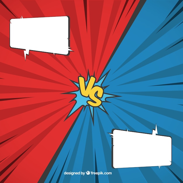 Versus comic background with speech bubbles and versus symbol