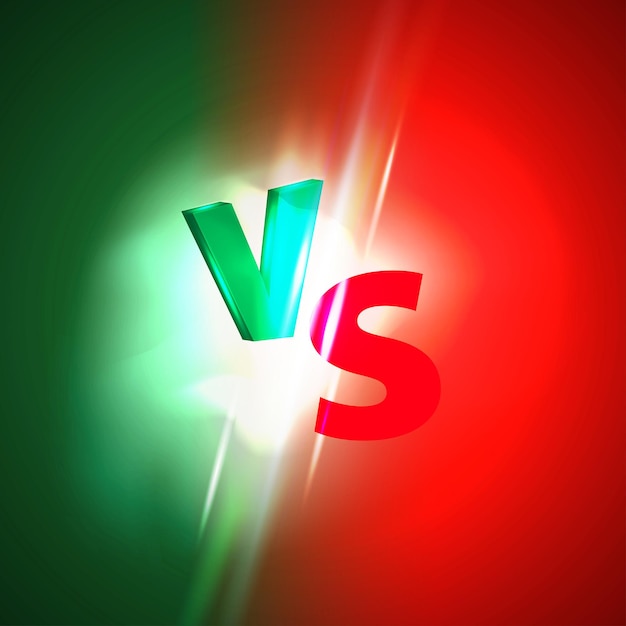 Versus comparison banner with light