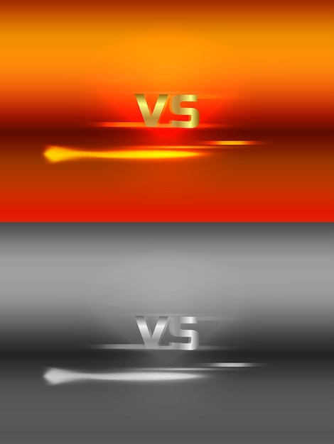 Versus comparison banner with light