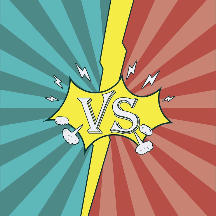 Vector versus. fighting background of comic style. sunburst texture for intro of heroes battle. vector illustration.