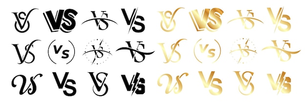 Коллекция иконок Versus Набор логотипов Versus в другом стиле