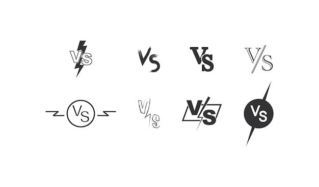 対ロゴ アイコン セット バトル イラスト シンボル サイン vs ベクター