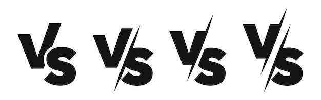 Versus logo set. VS letters for sports, fight, competition, battle, match, game. Vector illustration